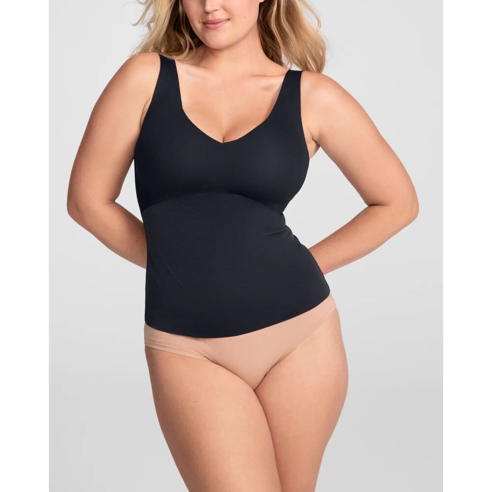 Honeylove LiftWear Tank V Neck Wireless Black Size XL Shaping Shapewear Support